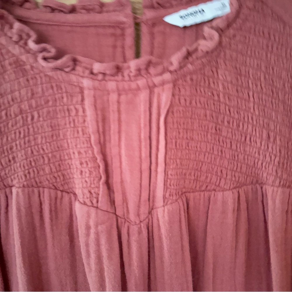 Sonoma Pink Pleated Long Sleeve Blouse - Picture 2 of 11